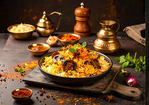 Mushroom Biryani (serves 1)