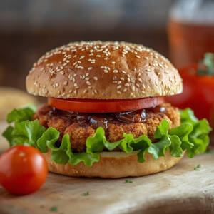 Falafel Jalapeno Hummus Burger