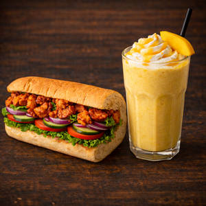Hot & Cool Combo    Masala Chicken (6 Inches) & Mango Milkshake