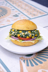 Spinach Corn And Cheese Burger