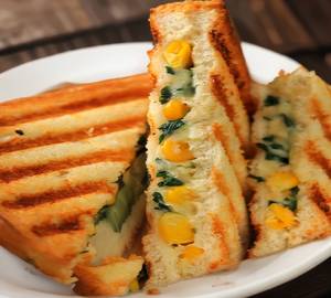 Corn and peas sandwich