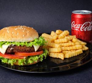 Grilled Chicken Burger with Coke 250ml Soft Beverage and Fries [Small]