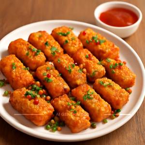 Fried Corn Curd Chilly Garlic Dry (16 Pcs)