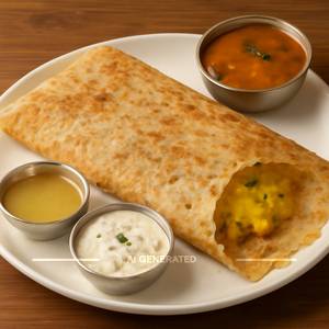 Rava masala dosa with ghee          