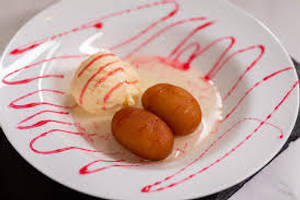 Gullab jamun with ice cream