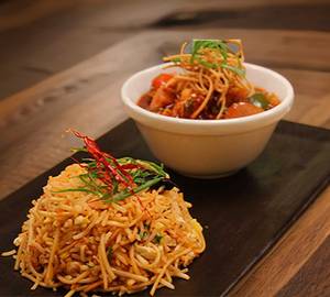 Chicken schezwan triple fried rice