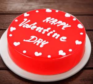 Colour Full Red Velvet Valentine Cake