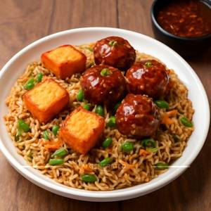 Paneer fried rice with veg manchurian Combo