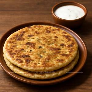 2 Aloo Paratha With Curd                                   