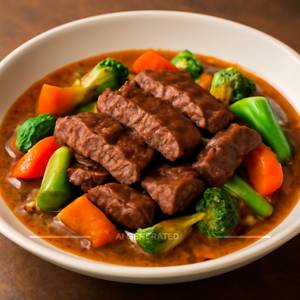 Sliced Water Buffalo With Mix Vegetables