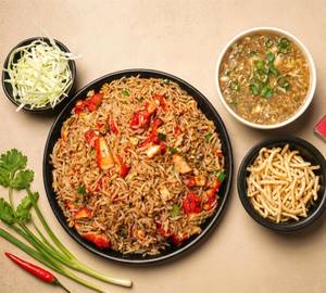 Chicken Fried Rice Fish Chicken Manchow Soup