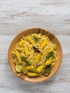 Baby corn biryani
