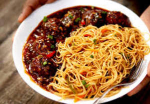 Veg Manchurian With Veg Noodles