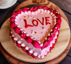 Love Design Colour Full Butterscotch Heart Shape Cake