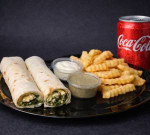 Paneer Shawarma With Coke 250Ml Soft Beverage And Fries [Small]