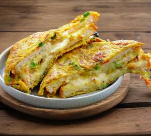 Double Cheese Bread Omelette 2 Eggs