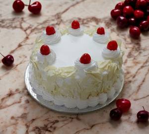 Eggless White Forest Cake
