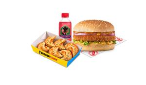 Chicken Snacker Burger X Fried Chicken Momos (6 Pcs) Meal