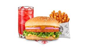 Amritsari Murgh Makhani Burger Fruit Iced Tea Meal