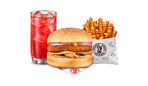 Chicken Churmur Pandey Burger Fruit Iced Tea Meal