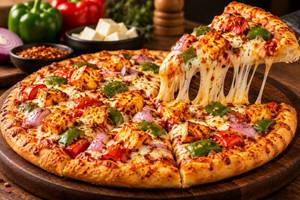 Chilli paneer pizza