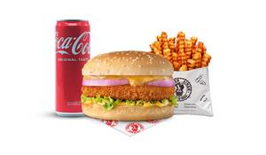 Cheesy Chicken Nikku Singh Burger Coke Meal
