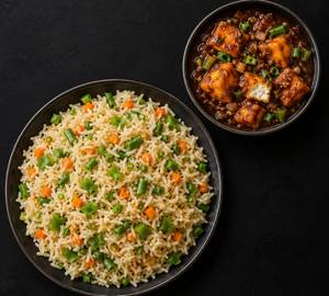 Fried rice with paneer manchurian