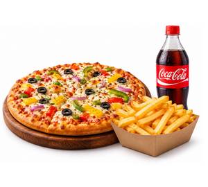 Veg Pizza + Fries + Coke