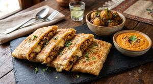 Chicken Cheese Mughlai Paratha (1 Pc).