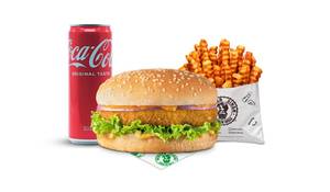 Potato Crunch Burger Coke Meal