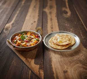 Kadhai Paneer With 2Lachha Paratha