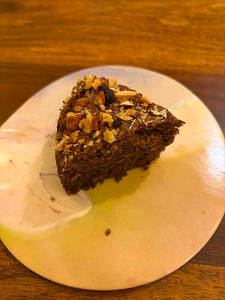 Vegan Gluten-free Coffee Banana Walnut Tea Cake Slice