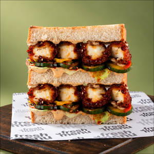 Crispy Paneer Teriyaki Sando