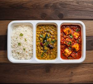 Rice and dal and paneer masala