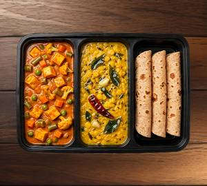 3 roti and dal and mix veg gravy