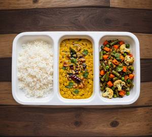 Rice and dal and mix veg dry