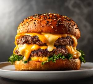 Cheesy Mashed Beef Burger