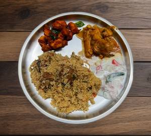 Chicken Biryani + Egg + Chicken Chilli + Chicken Varuval