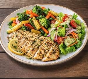 Lemon Garlic Chicken + Grilled Veggies