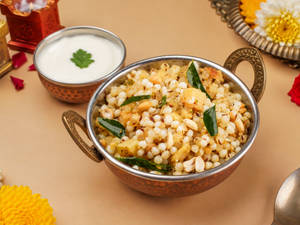 Sabudana Khichdi with Curd