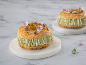 Pistachio and Sour Cherry Choux