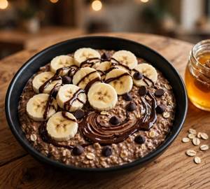Choco Banana Oats Bowl [High Protein]