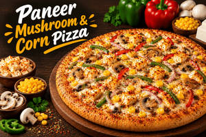 Paneer Mushroom & Corn Pizza