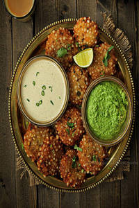 Sabudana Vada (2pcs) With 150ml Dahi