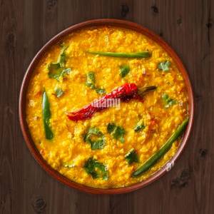Yellow dal tadka meal