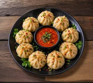 Veg steamed momos [10 pieces]