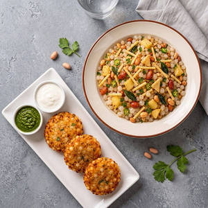 Sabudana Vada (3pcs) + Sabudana Khichdi)