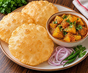 Luchi (4 Pcs) With Aloo Dum