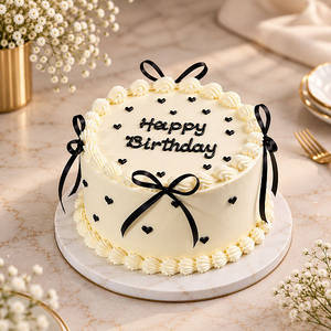 Black Bow Elegance Cake