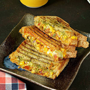 Toasted Mushroom & Cheese Corn Sandwich